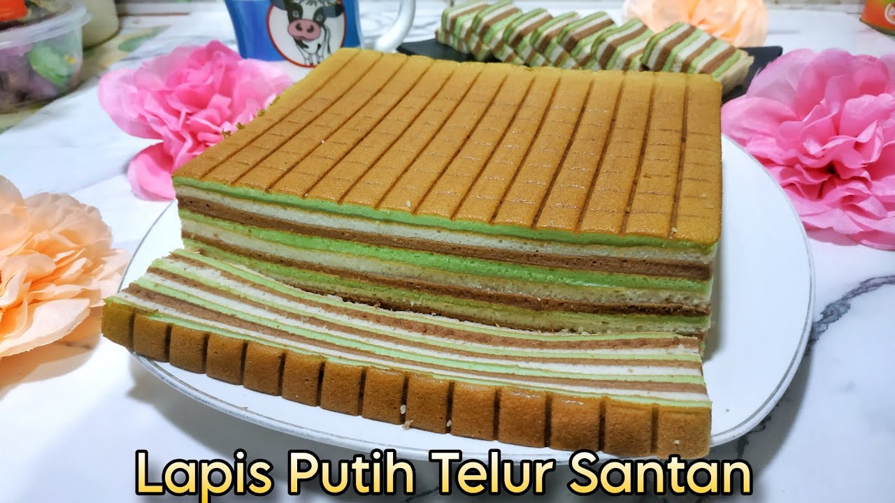 Lapis Putih Telur Santan ••Lembut Dan Tidak Kering ||Manfaatkan Sisa Putih Telur