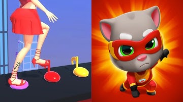 Satisfying Mobile Games ALL LEVELS Viral Tiktok Games ASMR Tippy Toe VS Talking Tom Hero Dash