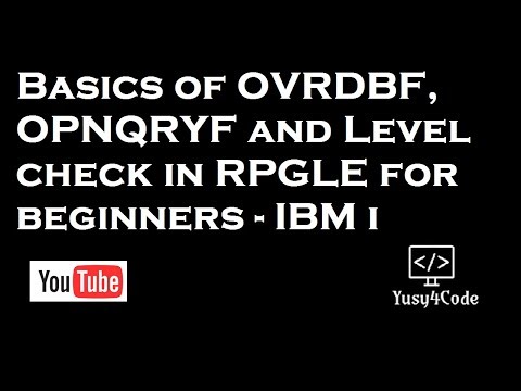 Basics of OVRDBF, OPNQRYF & Level check error in RPGLE