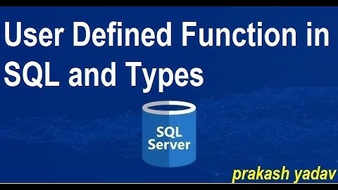 Day-19 | User Defined Function in SQL  Hindi | UDF in SQL |Table Valued Functions | SQL in Hindi