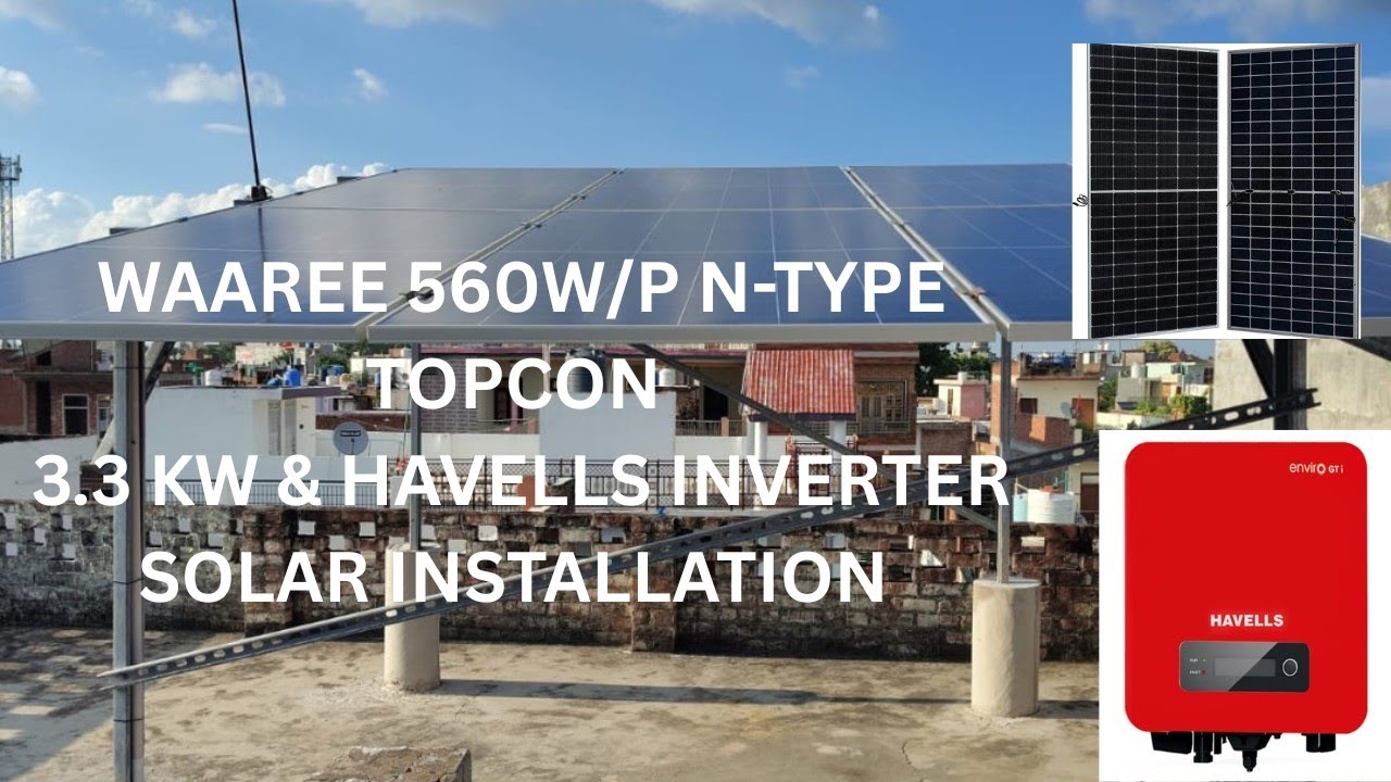 Waaree ntype Topcon & havells inverter solar panel system installation #solarpannel #waaree 
