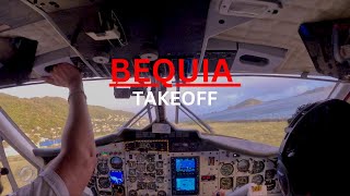 COCKPIT VIEW TAKEOFF - TWIN OTTER (DHC6) - BEQUIA - TVSB