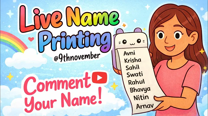 Live Name Printing ✨ Comment Your Name❤️
