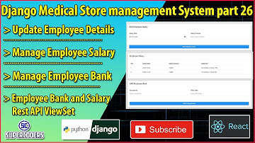 Django React Medical Store Management Part 26 | Update Employee | Manage Employee Bank and Salary