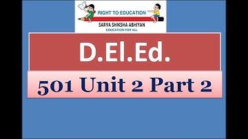D.El.Ed. by NIOS Code 501 Unit 2 Part 2 Study Material हिंदी में