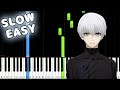 Unravel - Tokyo Ghoul OP - SLOW EASY Piano Tutorial [animelovemen]