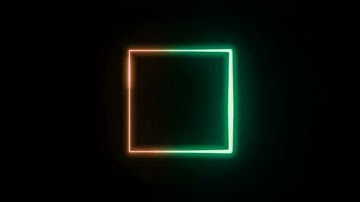 Orange & Green Trendy Neon Light Frame | Glowing Light Border |  Black Background | Loop Video