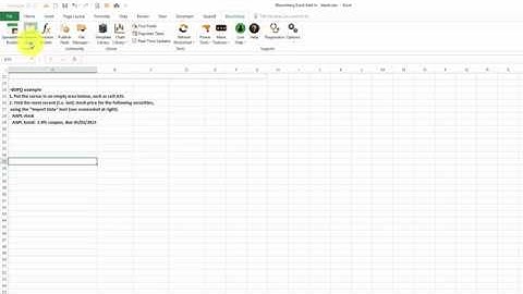 Bloomberg Excel Add In