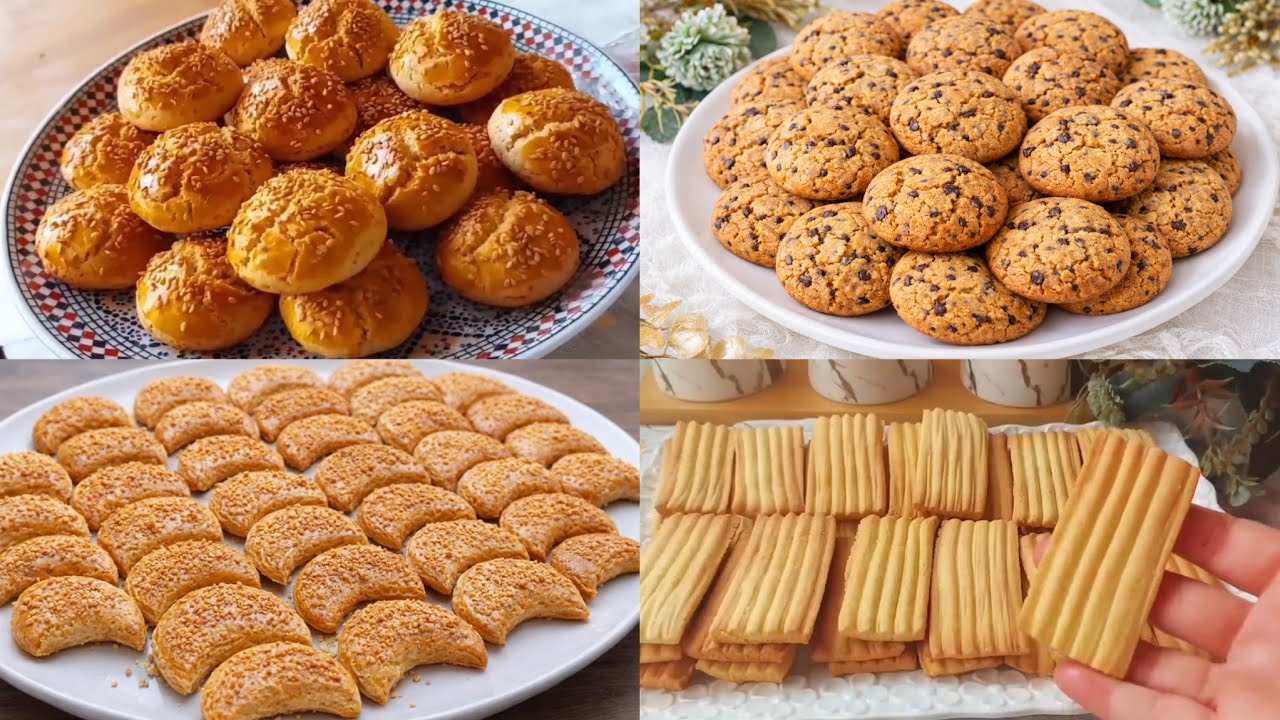 حلويات العيد ⁉️4 حلويات العيد سهلة وسريعة وإقثصادية بدون طوابع 