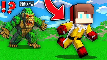 ONE PUNCH MAN Speedrunner vs KING KONG Hunter : JJ vs Mikey in Minecraft Maizen!