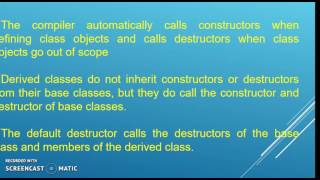 constructors and destructors