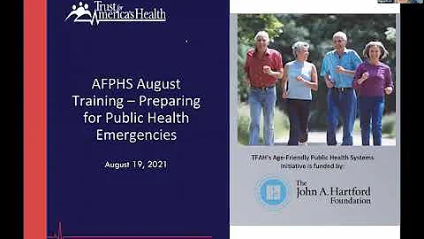 AFPHS Training August 2021 Preparing for Public Health Emergencies