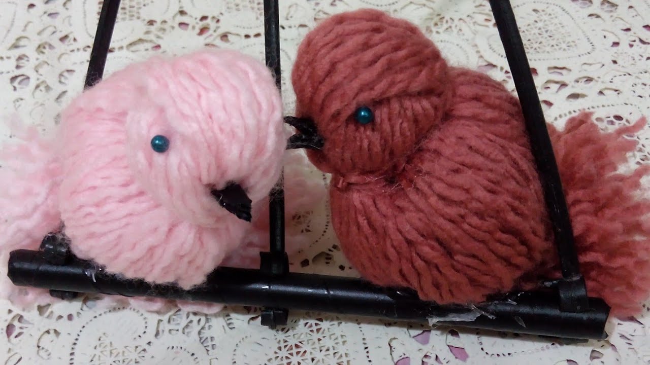 زينة العصافير من الخيط فقط/اعمال فنية بخيط الصوف وبدون اى تكلفة/اعمال يدوية للبنات/DIY DICORETION