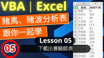 (廣東話) VBA｜Excel｜製作賭馬、賭波分析表｜跟你一起學｜Lesson 05｜下載出賽騎師表