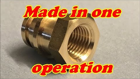 CNC lathe turning brass, stub drill, bore, tap 1/4"NPT in DIY floating tap holder, carbide inserts