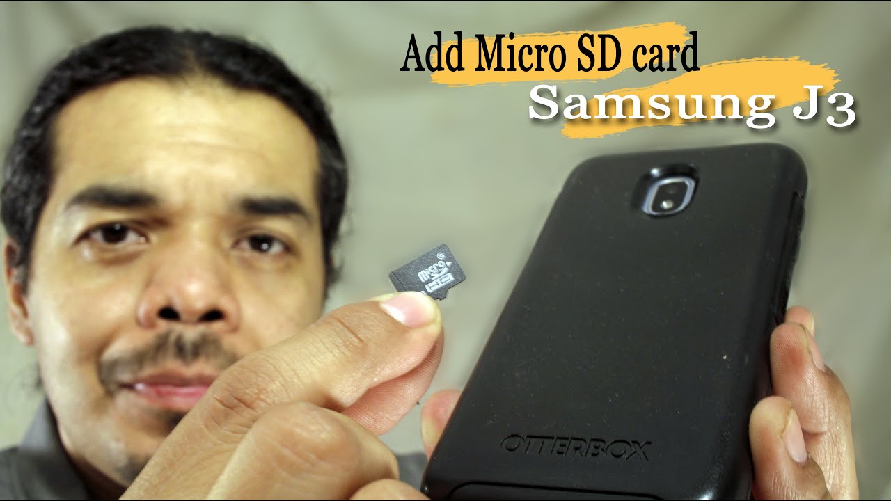 SAMSUNG J3 How to install a SD card - YouTube