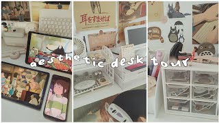 Aesthetic Studio Ghibli Desk Tour🌷Clean & Organize my desk with me, Pinterest Inspired desk