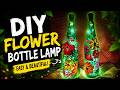 Handmade Flower Bottle Lamp Tutorial 🌸✨ Beautiful Handmade Bottle Lamp DIY 😍