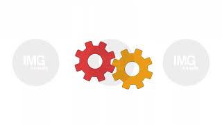 Connected cogwheels rotating 2D objects animation