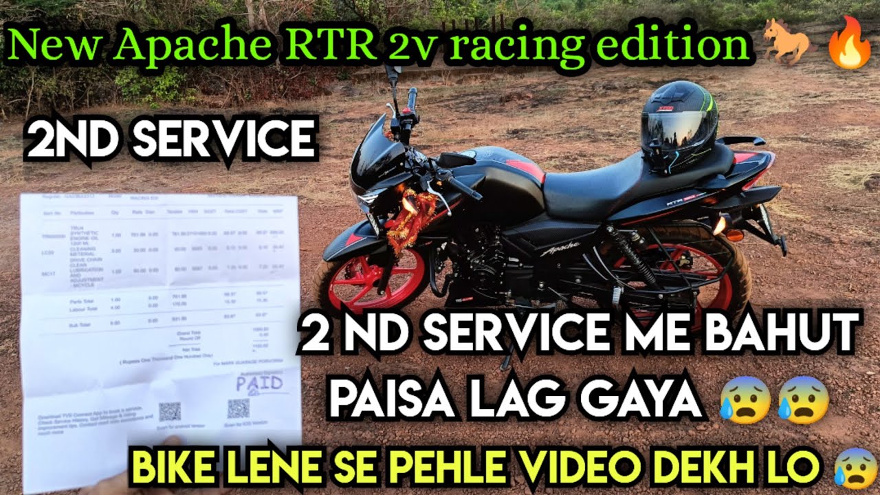 New Apache RTR 2v racing edition 🐎🔥🔥// 2 ND Service 😰// itna paisa 😰😰 # ...