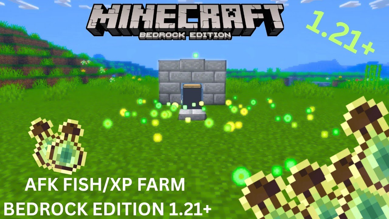 Minecraft How to build Easy & Best AFK Fish XP Farm in Bedrock Edition ...