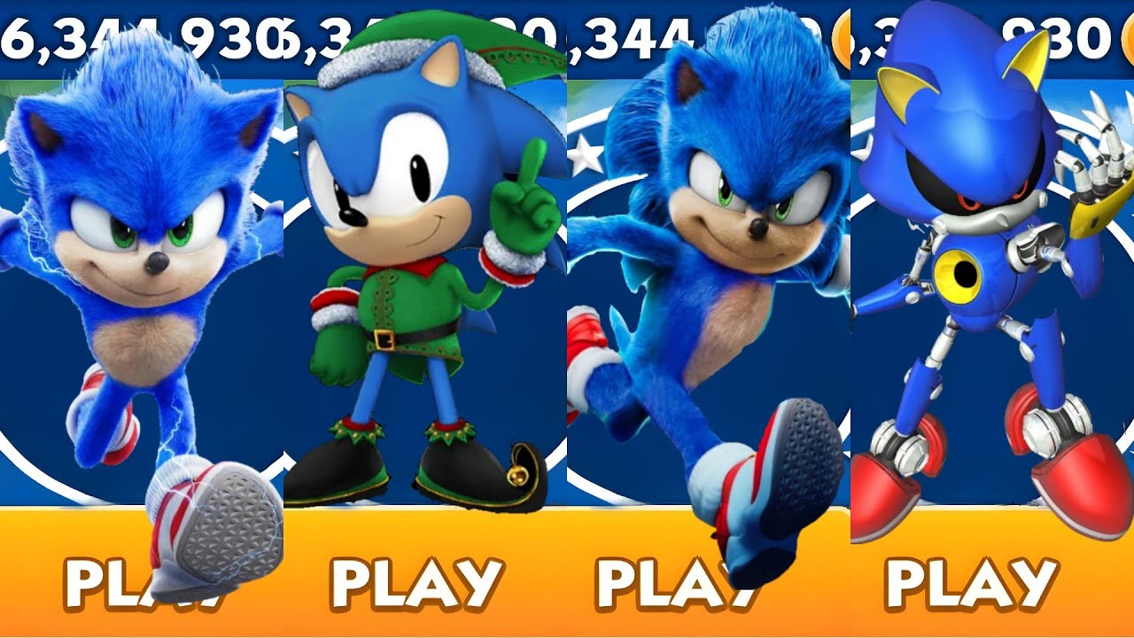 Sonic Dash - Sonic vs Elf Classic Sonic vs Movie Sonic vs Metal sonic ...