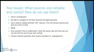 Evaluating Sources Part 1