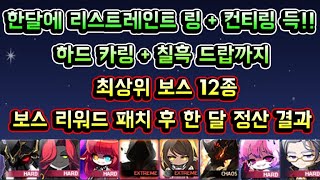 [메이플스토리 맑음] 한달에 리스트레인트 링 + 컨티뉴어스 링 획득! 하드 카링 + 칠흑까지 최상위 보스 12종 보스리워드 패치 후 한달 정산 (2023년 11월 정산 시즌 47)