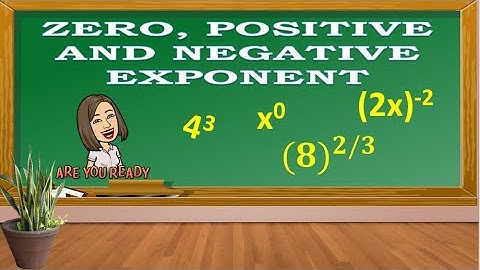 ZERO, POSITIVE AND NEGATIVE EXPONENT