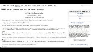 A. Divisible Permutation | Codeforces Round 1077(Div 2) Profile