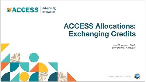 ACCESS Allocations: Exchanging Credits