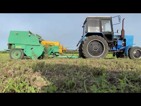 Заготовка сена люцерны ! Работа пресс-подборщика и граблей-ворошилки ! Погрузка тюков в машину!