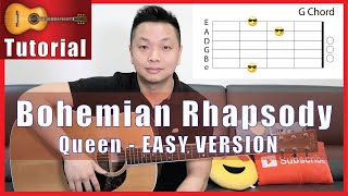 Video thumbnail of "Bohemian Rhapsody - Queen Guitar Tutorial - EASY VERSION"