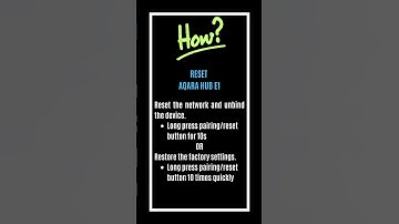 Reset Aqara Hub E1