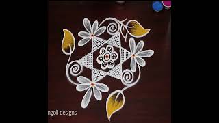 Ugadi special 5 dots rangoli kolam designs with Mango theme  muggulu||Ragoli||2024