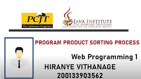 PROGRAM PRODUCT SORTING PROCESS