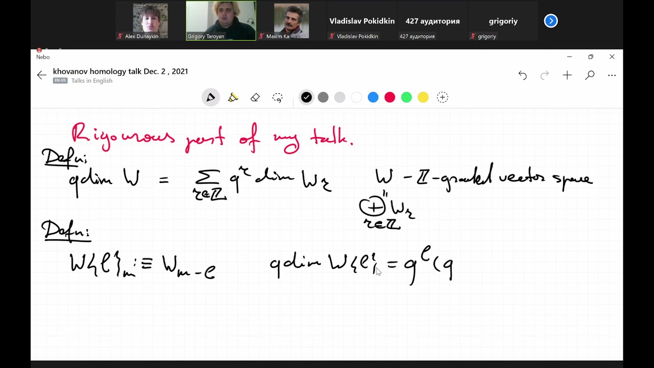 02.12.21 Grisha Taroyan Khovanov homology and categorification of the Jones polynomial