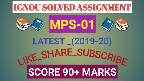 Ignou Solved Assignment MPS-01 (2019-20)📒📚📓🗞️#Ignou_#Help