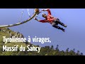 La tyrolienne  virages du montdore dans le massif du sancy en auvergne