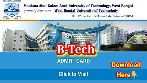 WB MAKAUT ADMIT CARD DOWNLOAD /B-Tech Semester Admit card download