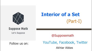 Interior of a set (Part-I) | Topology | Suppose Math with Akhtar Abbas