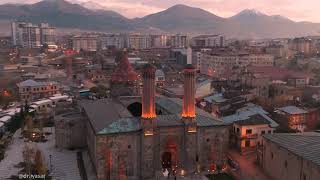 Erzurum 4K Çifte minareli medrese ve Erzurum kalesi by Drone  #erzurum #çifteminareli #erzurumkalesi