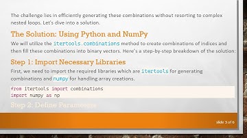 Efficiently Generate All n choose k Binary Vectors in Python