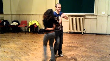 Jim Layne and Serap Mert teaching Cuban Salsa 03Dec2011
