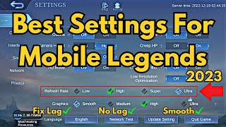 Best settings for mobile legends | mobile legends settings 2023