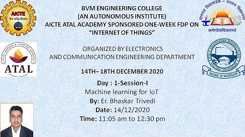 Day - 1 - Session-1 || Machine Learning for IoT || AICTE ATAL FDP