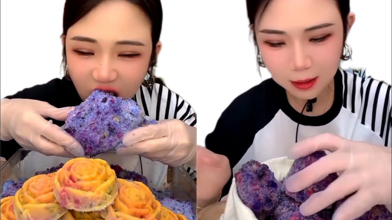 YY'S ASMR ICE | ONLY YY ICE EATING || MIX REFROZEN CRUNCHY PURPLE ICE ...