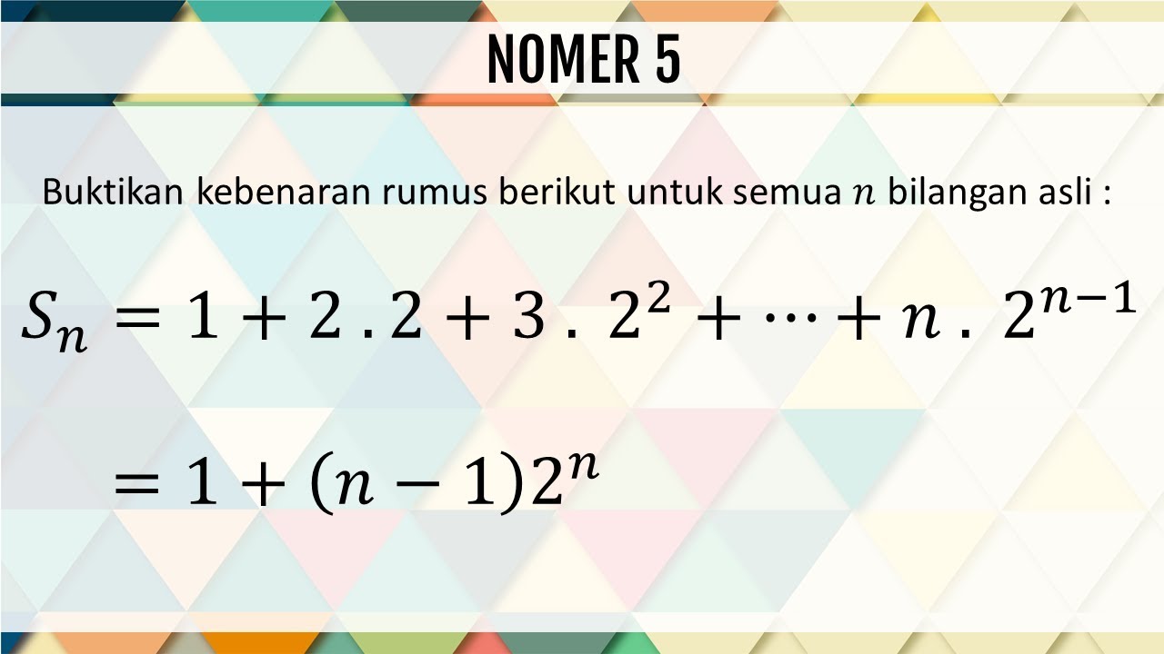 2 Soal Dan Pembahasan Induksi Matematika Nomer 5 Youtube