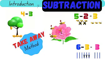 Introduction to subtraction | Basic Subtraction | Early Math for kids | Subtract by Take Away Method