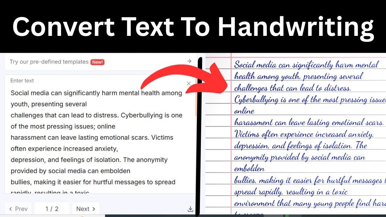 How to convert text to handwriting